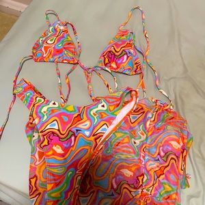 Multicolored swimsuit set